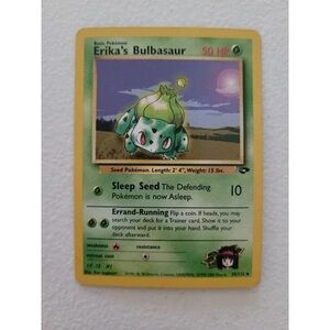 Pokemon Trading Card - Erika's Bulbasaur with Green and Yellow